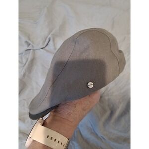 Stetson Ivy Cap Duck Bill gray linen herringbone flat stiff brim Men SZ Lg/XL